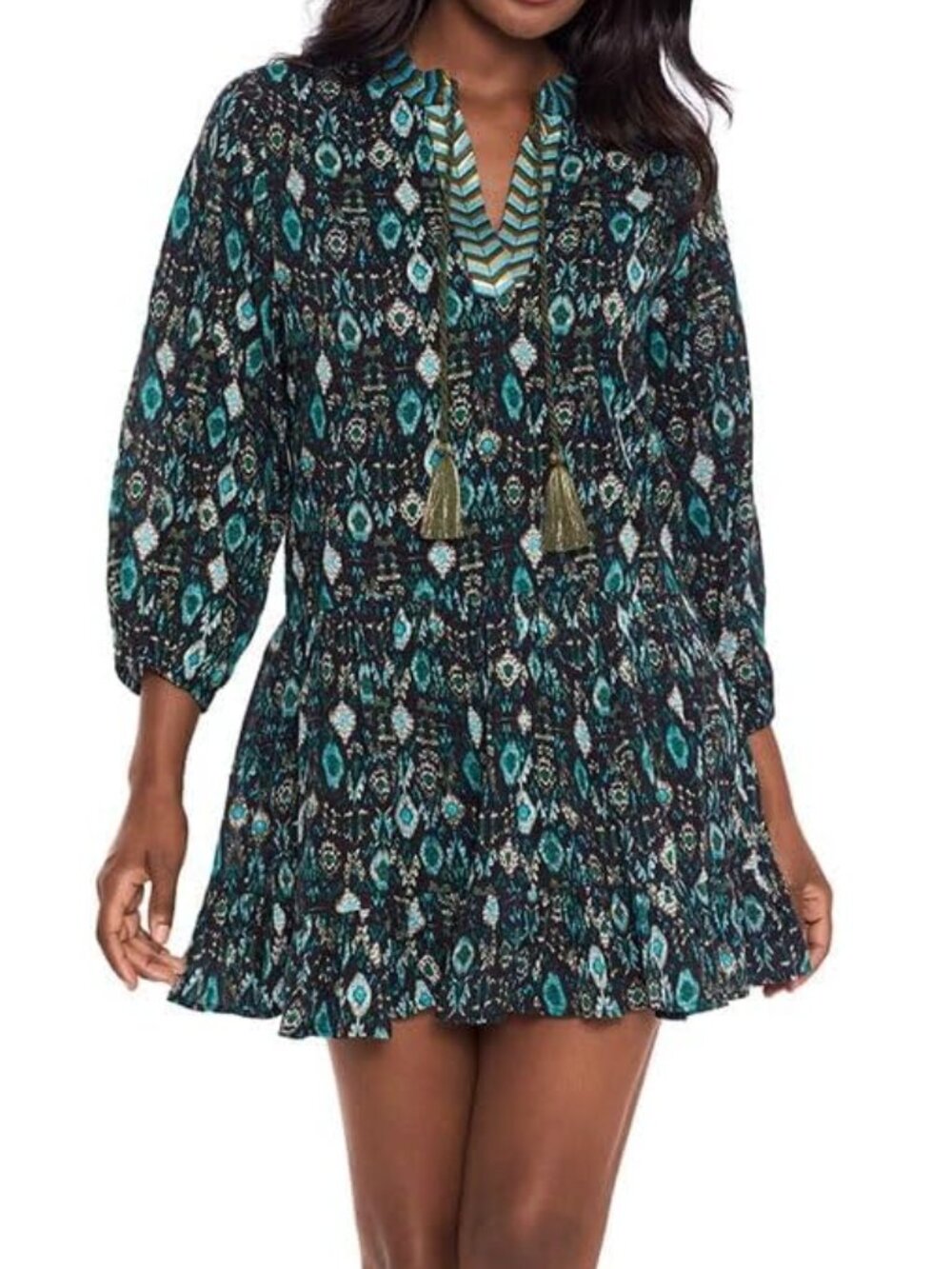 Miraclesuit 'Bijou' Swimsuit Cover-Up Beach Dress, Black/Multi